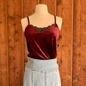 Cabernet Velvet Lace Cami XS
